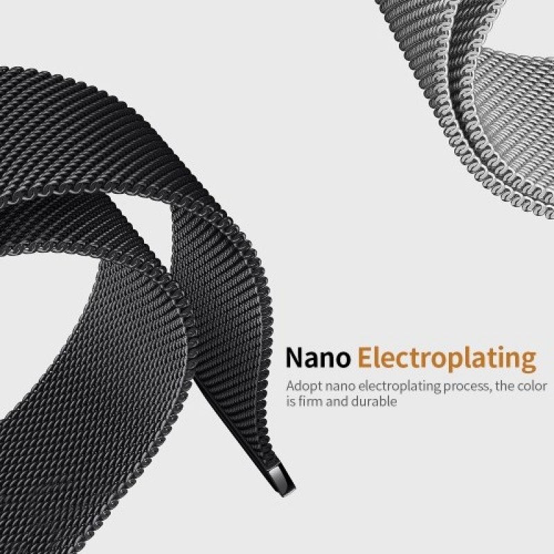 Replaceable Stainless Steel Watch Band Milanese Magnetic Buckle Strap Compatible with Apple Watch 2/3/4/5/6/se 42/44mm Gold