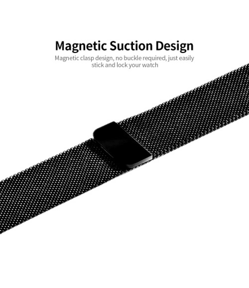 Replaceable Stainless Steel Watch Band Milanese Magnetic Buckle Strap Compatible with Apple Watch 2/3/4/5/6/se 42/44mm Gold