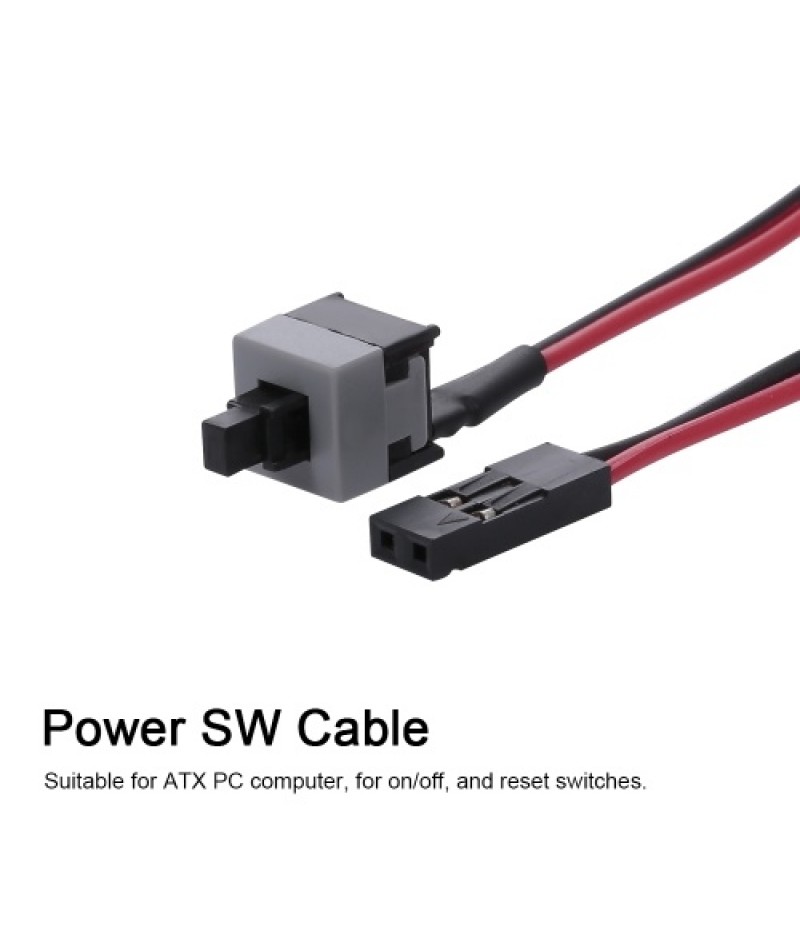 PC Power Cable 48cm 2 Pin SW Cable On/Off/Reset Push Button ATX Desktop Computer Case Motherboard Switch Wire