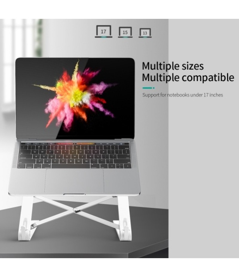 Laptop Stand Folding Portable Laptop Bracket 5-level Height Adjustable Desktop Cooling Holder Black