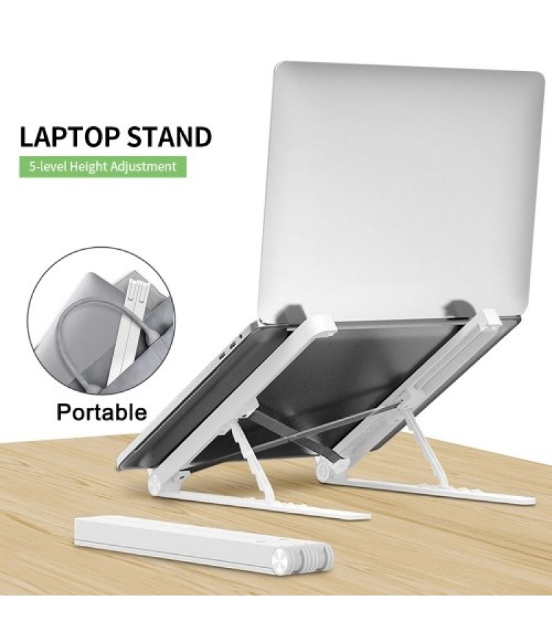 Laptop Stand Folding Portable Laptop Bracket 5-level Height Adjustable Desktop Cooling Holder Black