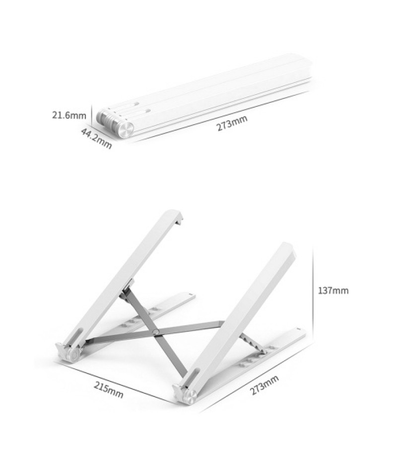 Laptop Stand Folding Portable Laptop Bracket 5-level Height Adjustable Desktop Cooling Holder Black
