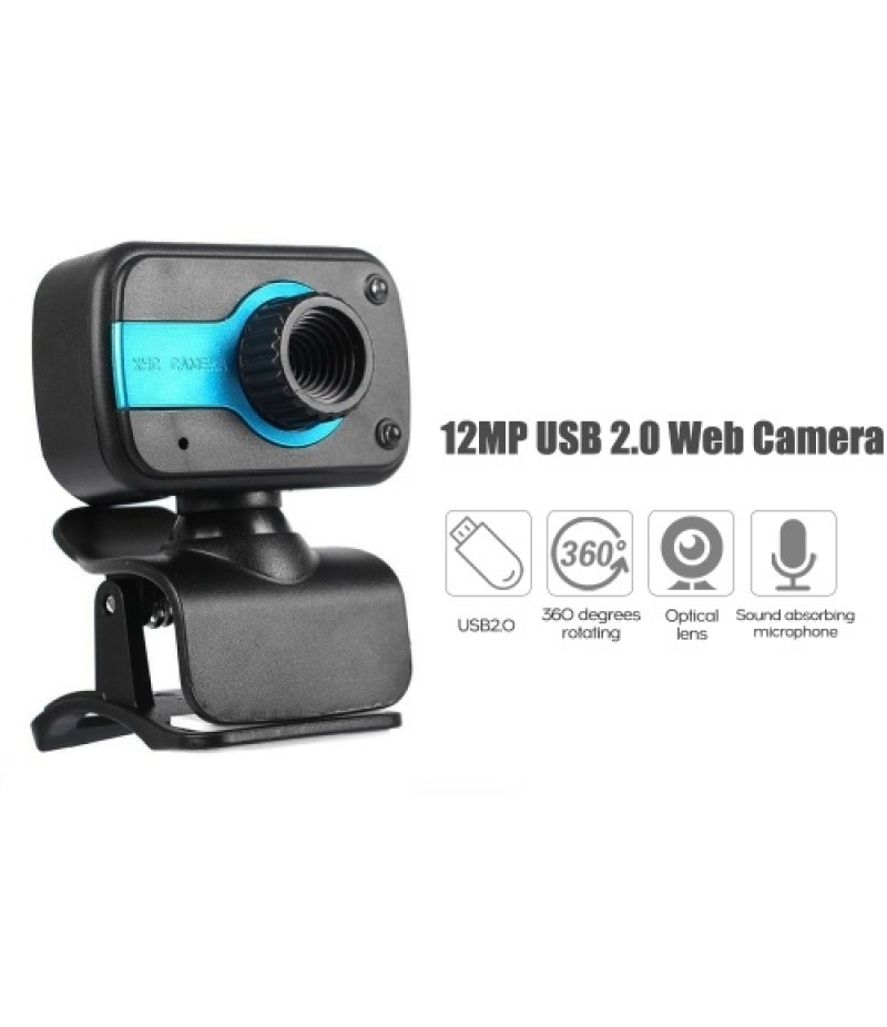 USB 2.0 12.0 Megapixel Digital Web Camera Clip-on with Microphone for Laptop Desktop Video Calling