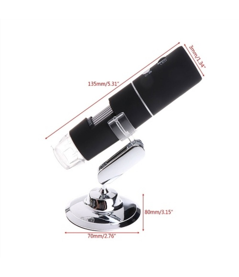 1080P WIFI Digital 1000x Microscope with Adjustable 8 LED Lights Portable Magnifier for IOS/Android Tablet/Phone
