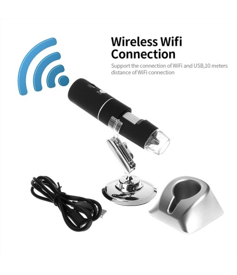 1080P WIFI Digital 1000x Microscope with Adjustable 8 LED Lights Portable Magnifier for IOS/Android Tablet/Phone