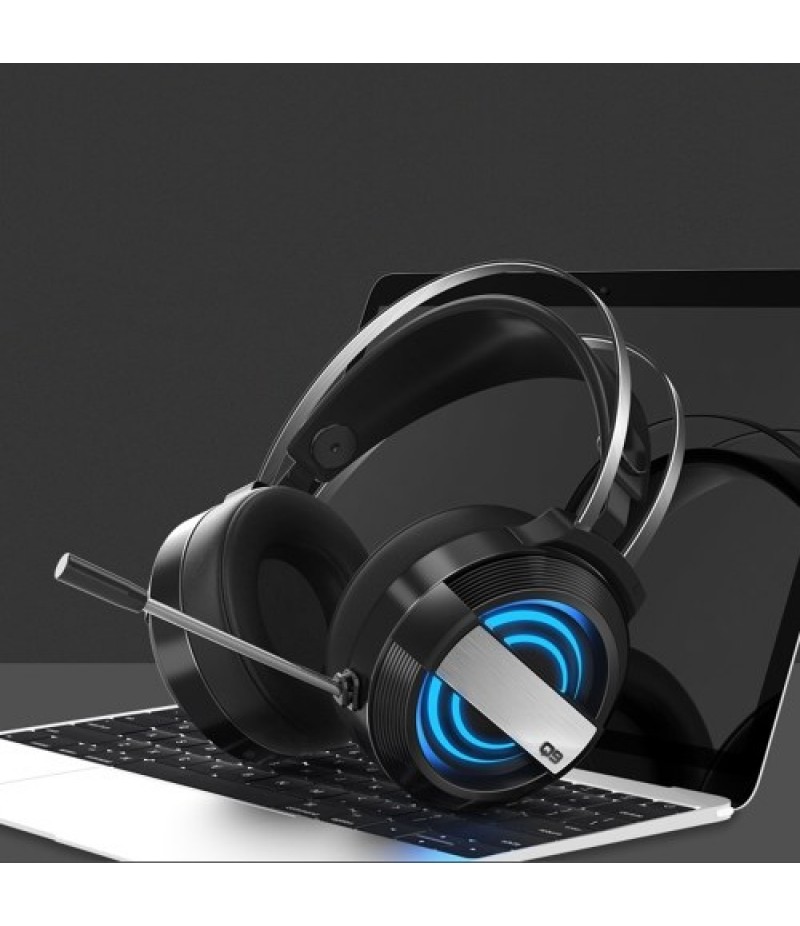 Q9 Gaming Headset 7.1 Channel Stereo Gaming Headset with 360° Noise Reduction Microphone 7-color Breathing Light Black