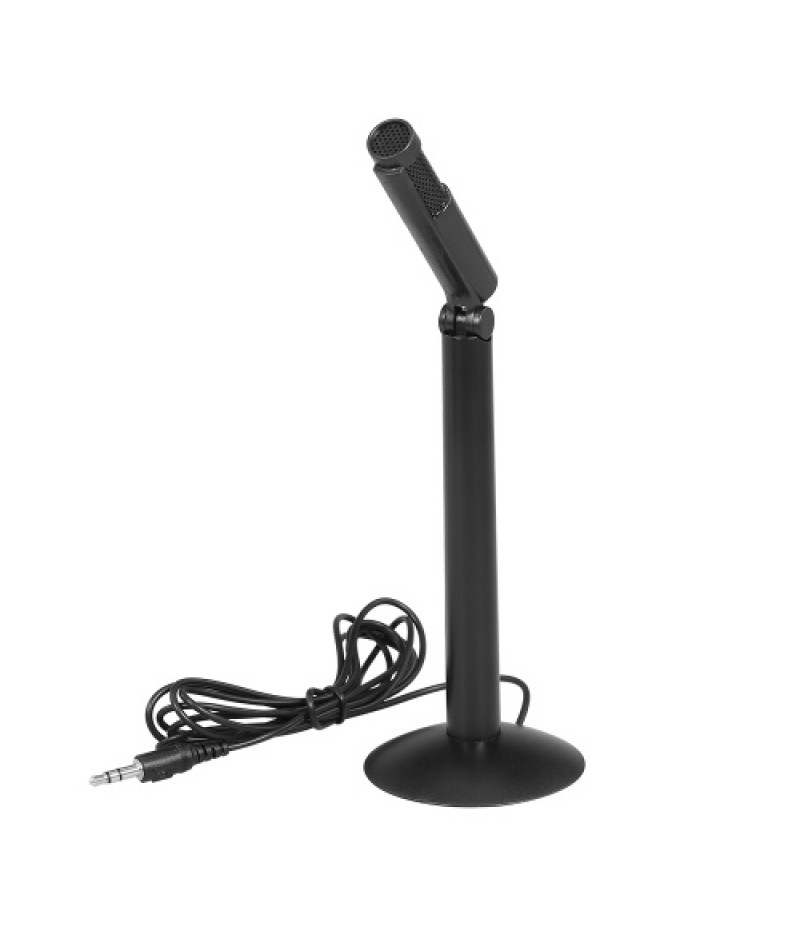 3.5mm Desktop Microphone Portable Capacitor Microphone Conference Video Chat Recording Microphone for PC Laptop Black