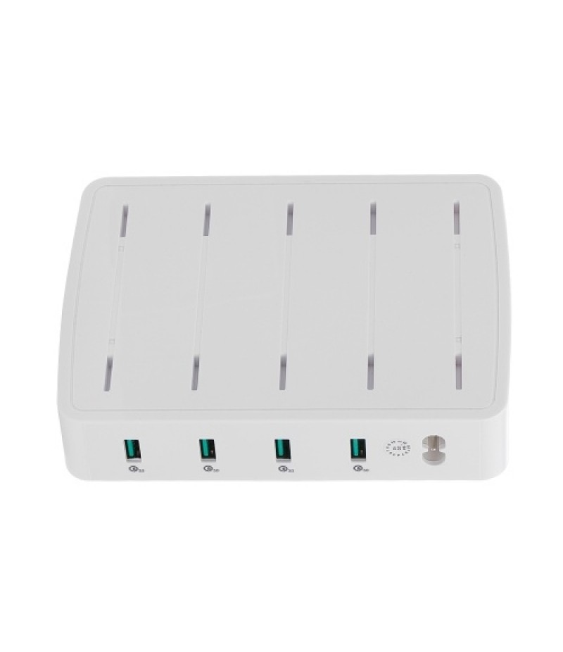 Smart Charging Station with 4 Ports USB QC3.0 Charging Dock of Universal Compatibility Charging Station for Family and Office Us
