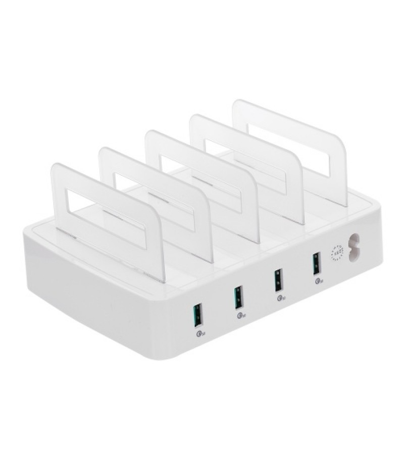 Smart Charging Station with 4 Ports USB QC3.0 Charging Dock of Universal Compatibility Charging Station for Family and Office Us