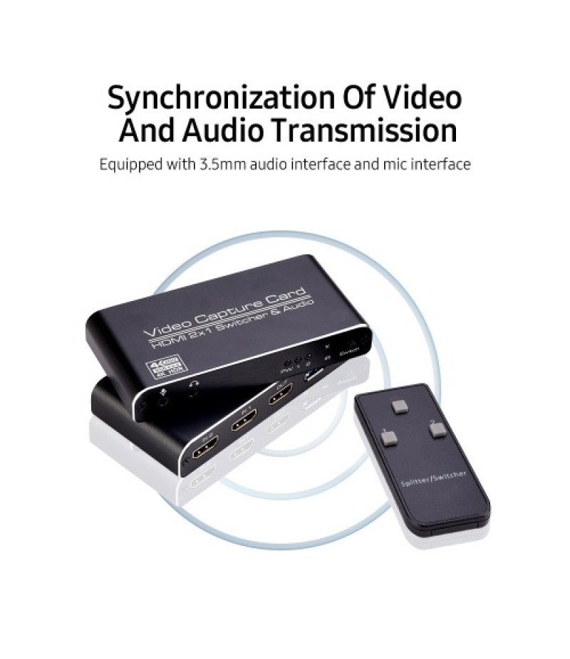 NK-X6 HDMI to USB3.0 Video Capture Card 4K 1080P HDMI 2-in-1 Switcher&amp;Audio Compatible with PS4/XBOX/Recording/Live Streamin