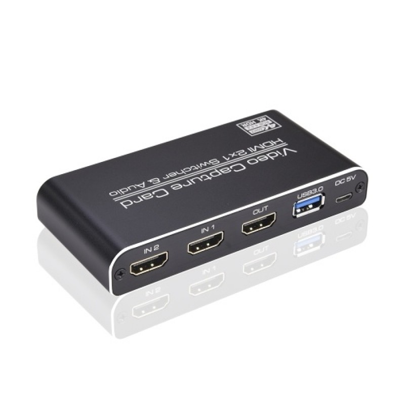 NK-X6 HDMI to USB3.0 Video Capture Card 4K 1080P HDMI 2-in-1 Switcher&amp;Audio Compatible with PS4/XBOX/Recording/Live Streamin