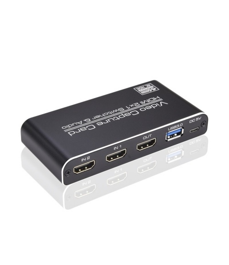 NK-X6 HDMI to USB3.0 Video Capture Card 4K 1080P HDMI 2-in-1 Switcher&amp;Audio Compatible with PS4/XBOX/Recording/Live Streamin