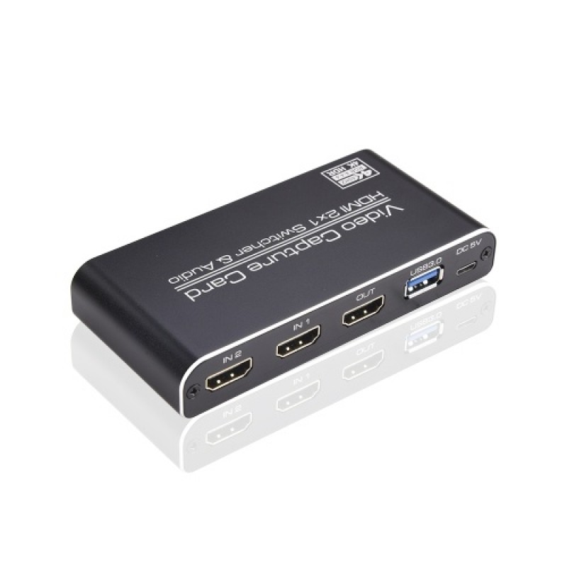 NK-X6 HDMI to USB3.0 Video Capture Card 4K 1080P HDMI 2-in-1 Switcher&amp;Audio Compatible with PS4/XBOX/Recording/Live Streamin