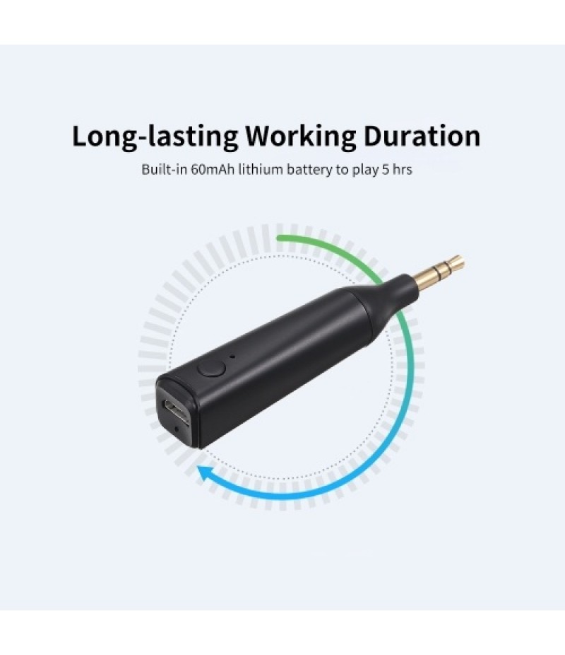 BT Receiver Mini Wireless 5.0 Music Receiver 3.5mm AUX Audio Jack Stereo Music Adapter for Car/Home/Speaker