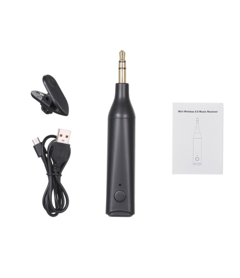 BT Receiver Mini Wireless 5.0 Music Receiver 3.5mm AUX Audio Jack Stereo Music Adapter for Car/Home/Speaker