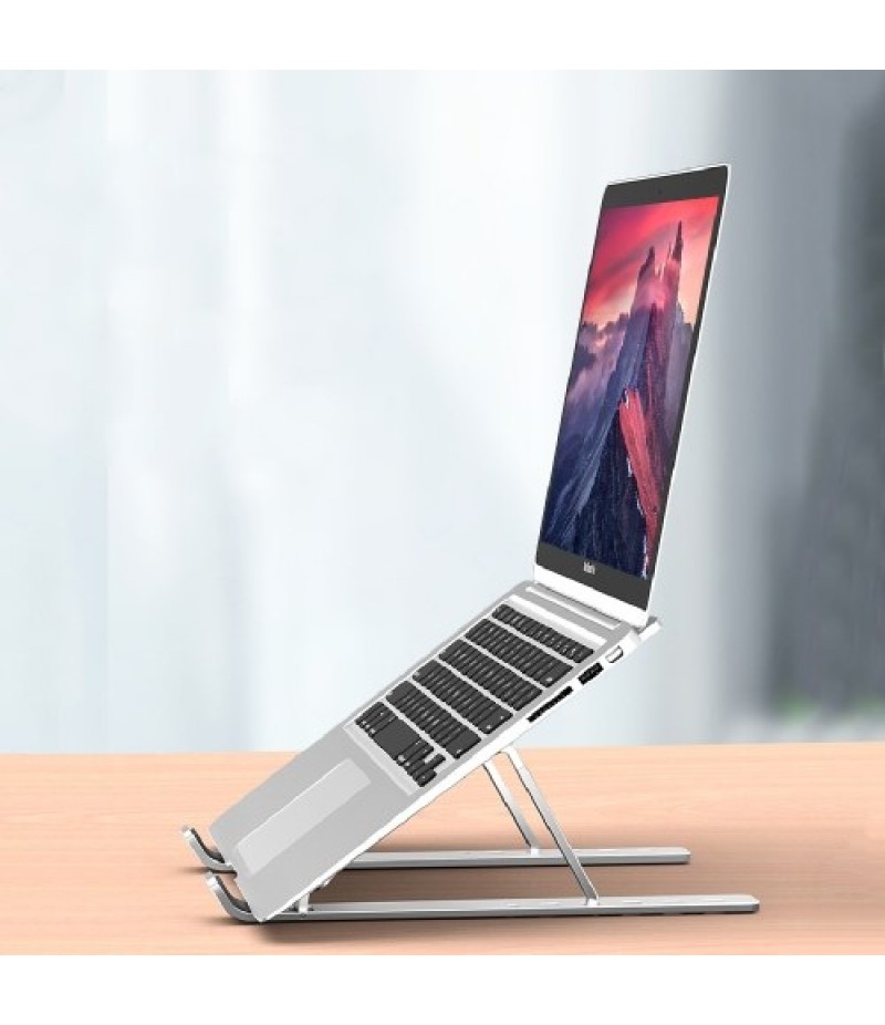 Laptop Stand 6-Level Adjustable Height Computer Holder Bracket Portable Foldable Bendable Non-slip Notebook Holders for Home Off