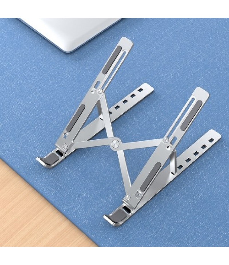 Laptop Stand 6-Level Adjustable Height Computer Holder Bracket Portable Foldable Bendable Non-slip Notebook Holders for Home Off