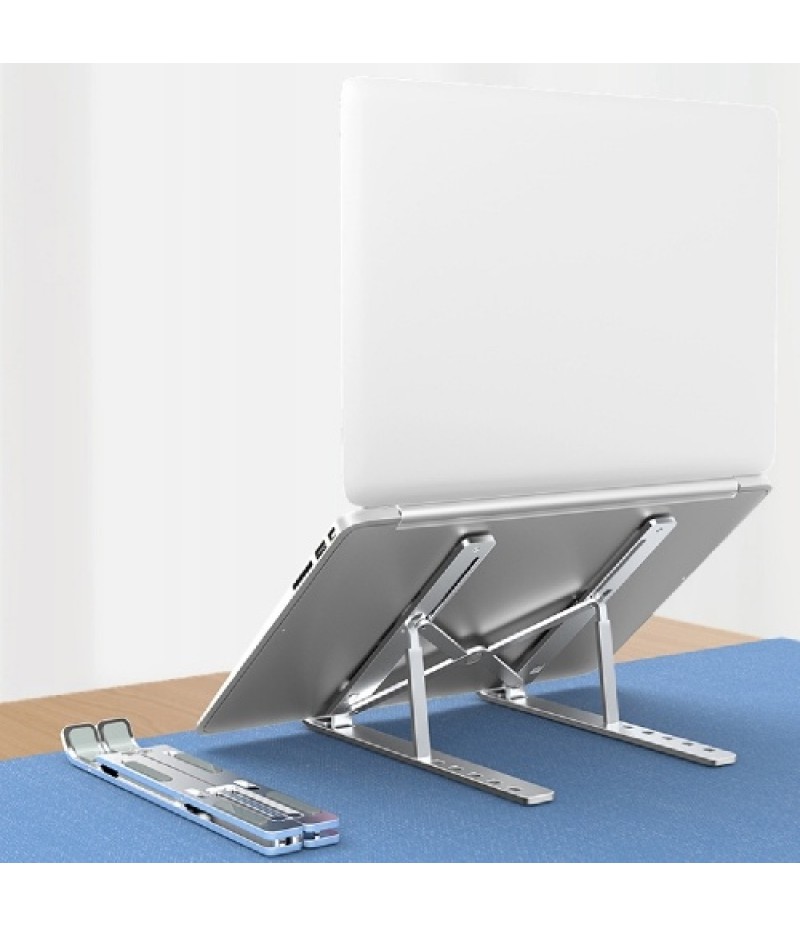 Laptop Stand 6-Level Adjustable Height Computer Holder Bracket Portable Foldable Bendable Non-slip Notebook Holders for Home Off