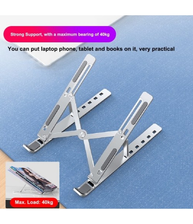 Laptop Stand 6-Level Adjustable Height Computer Holder Bracket Portable Foldable Bendable Non-slip Notebook Holders for Home Off