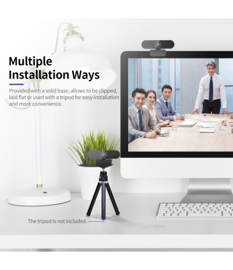 1080P 2MP High-Definition Wide-angle Webcam Video Conference 30fps Web Cam USB Plug &amp; Play Noise-reduction Microphone HD Lap