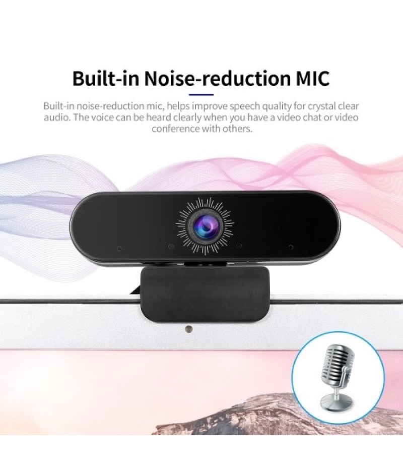 1080P 2MP High-Definition Wide-angle Webcam Video Conference 30fps Web Cam USB Plug &amp; Play Noise-reduction Microphone HD Lap