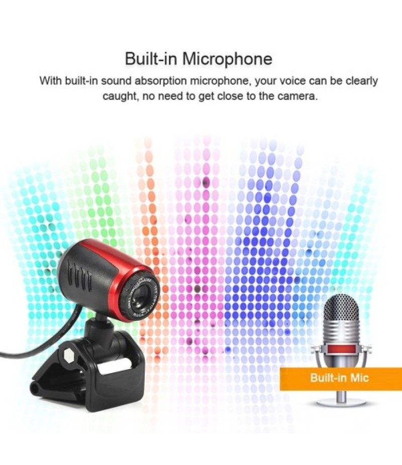 USB Webcam 480P Web Cam Clip-on Digital Web Camera with Microphone for Laptop PC Computer