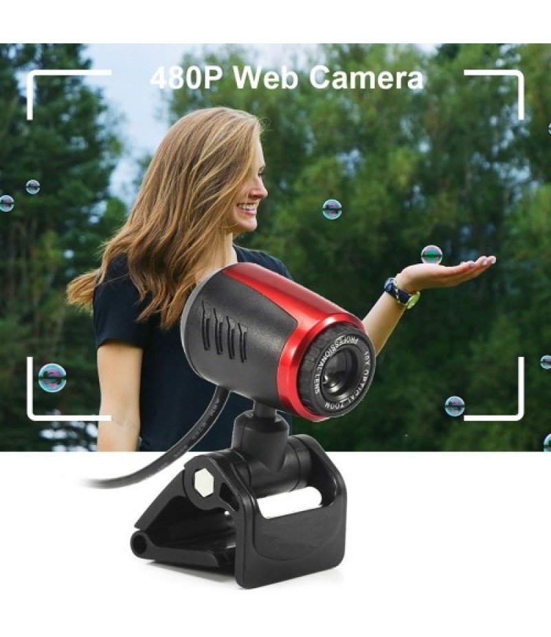 USB Webcam 480P Web Cam Clip-on Digital Web Camera with Microphone for Laptop PC Computer