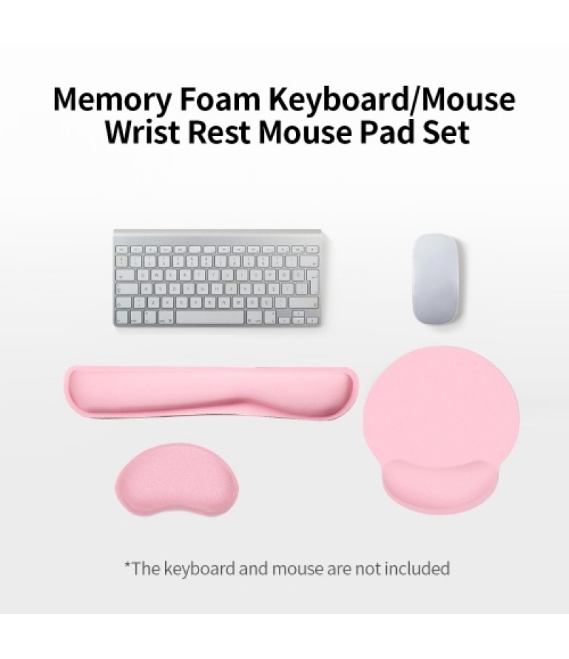 Ergonomic Memory Foam Keyboard Wrist Rest Mouse Wrist Rest Mouse Pad Set with Lycra Fabric Anti-slip Rubber Base