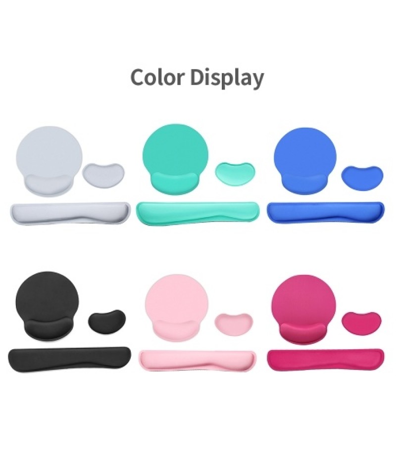 Ergonomic Memory Foam Keyboard Wrist Rest Mouse Wrist Rest Mouse Pad Set with Lycra Fabric Anti-slip Rubber Base