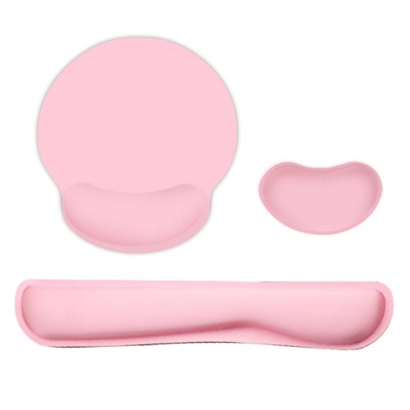 Ergonomic Memory Foam Keyboard Wrist Rest Mouse Wrist Rest Mouse Pad Set with Lycra Fabric Anti-slip Rubber Base
