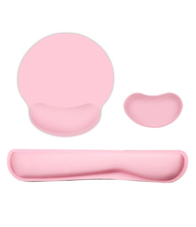 Ergonomic Memory Foam Keyboard Wrist Rest Mouse Wrist Rest Mouse Pad Set with Lycra Fabric Anti-slip Rubber Base