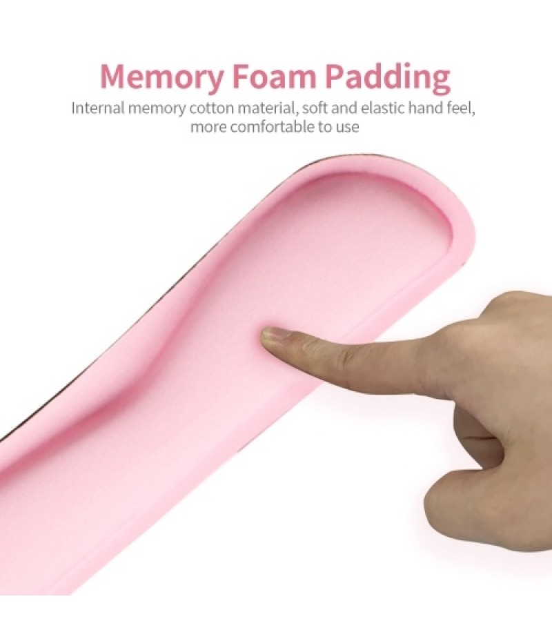 Ergonomic Memory Foam Keyboard Wrist Rest Mouse Wrist Rest Mouse Pad Set with Lycra Fabric Anti-slip Rubber Base