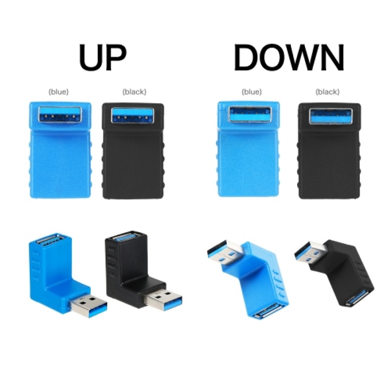 Right Angle USB3.0 AM to AF L Shape Adapter Converter USB 3.0 A Male to A Female 90 Degree Angle Plug Up