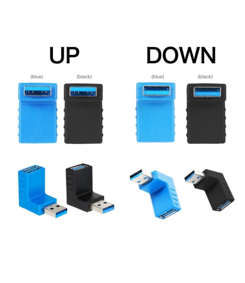 Right Angle USB3.0 AM to AF L Shape Adapter Converter USB 3.0 A Male to A Female 90 Degree Angle Plug Up