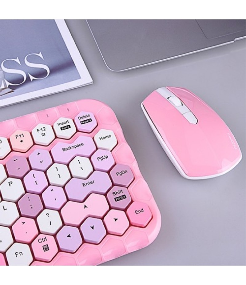 Cordless Mechanical Keyboard Mouse Round Cap Keyboard Office Desktop Keyboard and Mouse Set
