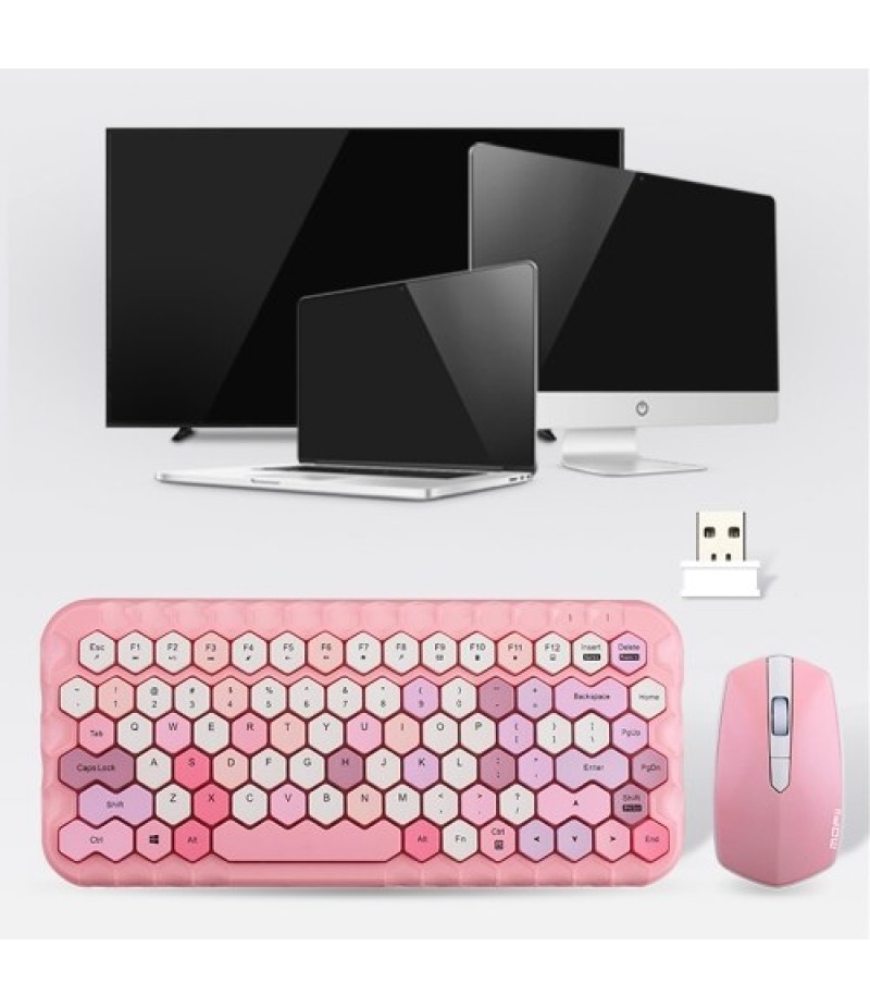 Cordless Mechanical Keyboard Mouse Round Cap Keyboard Office Desktop Keyboard and Mouse Set