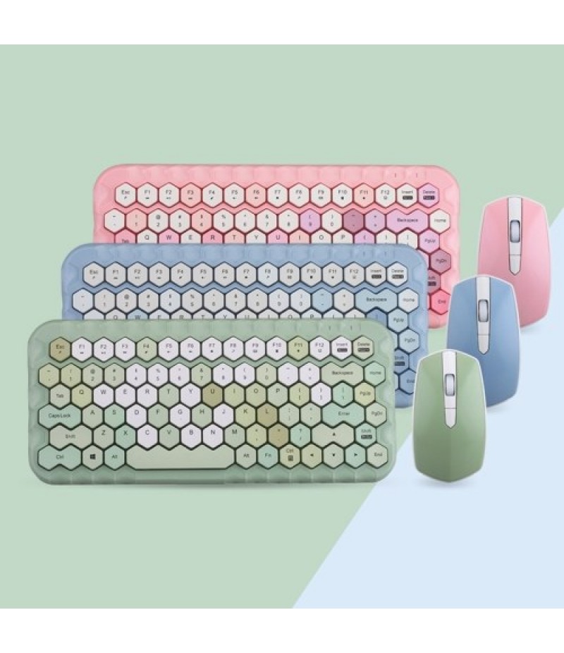 Cordless Mechanical Keyboard Mouse Round Cap Keyboard Office Desktop Keyboard and Mouse Set