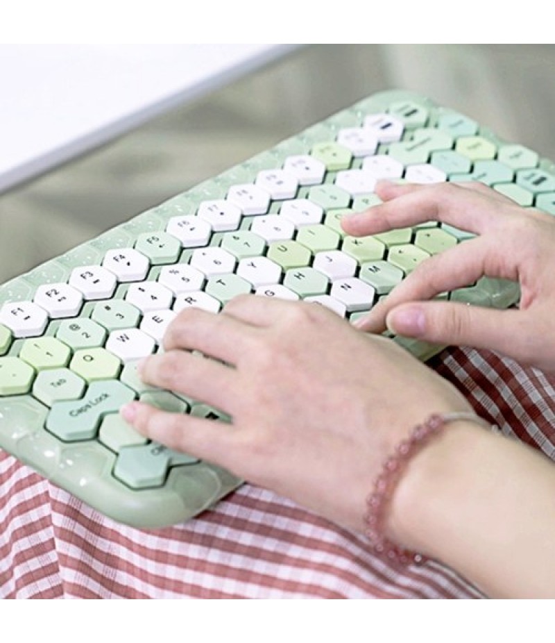 Cordless Mechanical Keyboard Mouse Round Cap Keyboard Office Desktop Keyboard and Mouse Set
