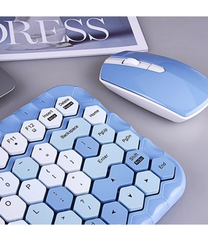 Cordless Mechanical Keyboard Mouse Round Cap Keyboard Office Desktop Keyboard and Mouse Set