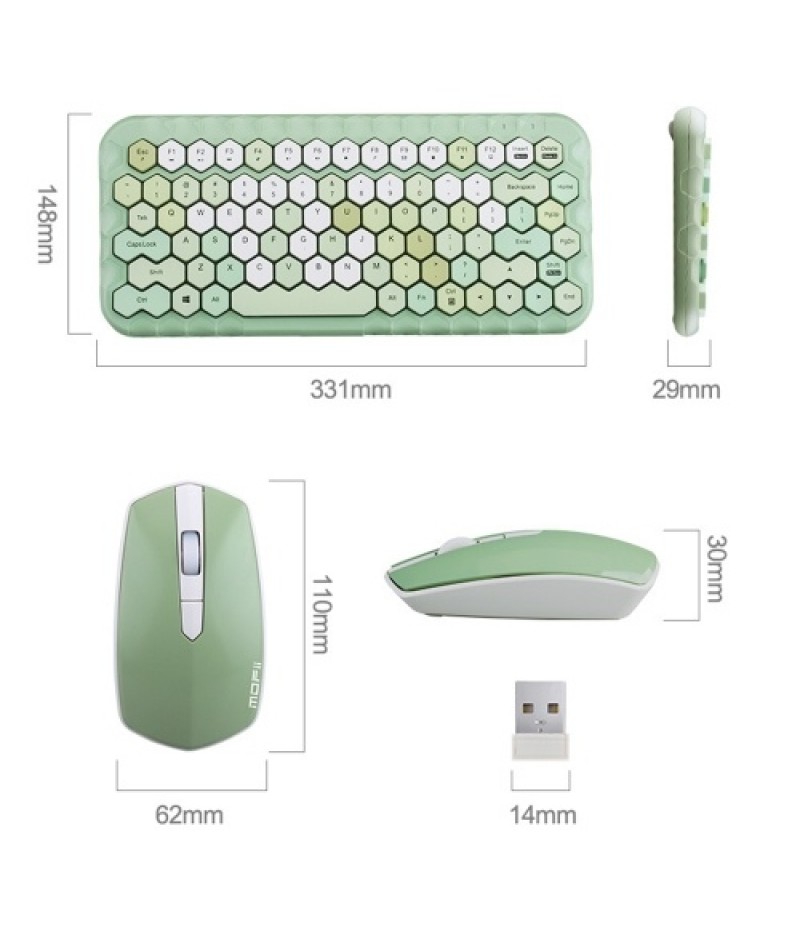 Cordless Mechanical Keyboard Mouse Round Cap Keyboard Office Desktop Keyboard and Mouse Set