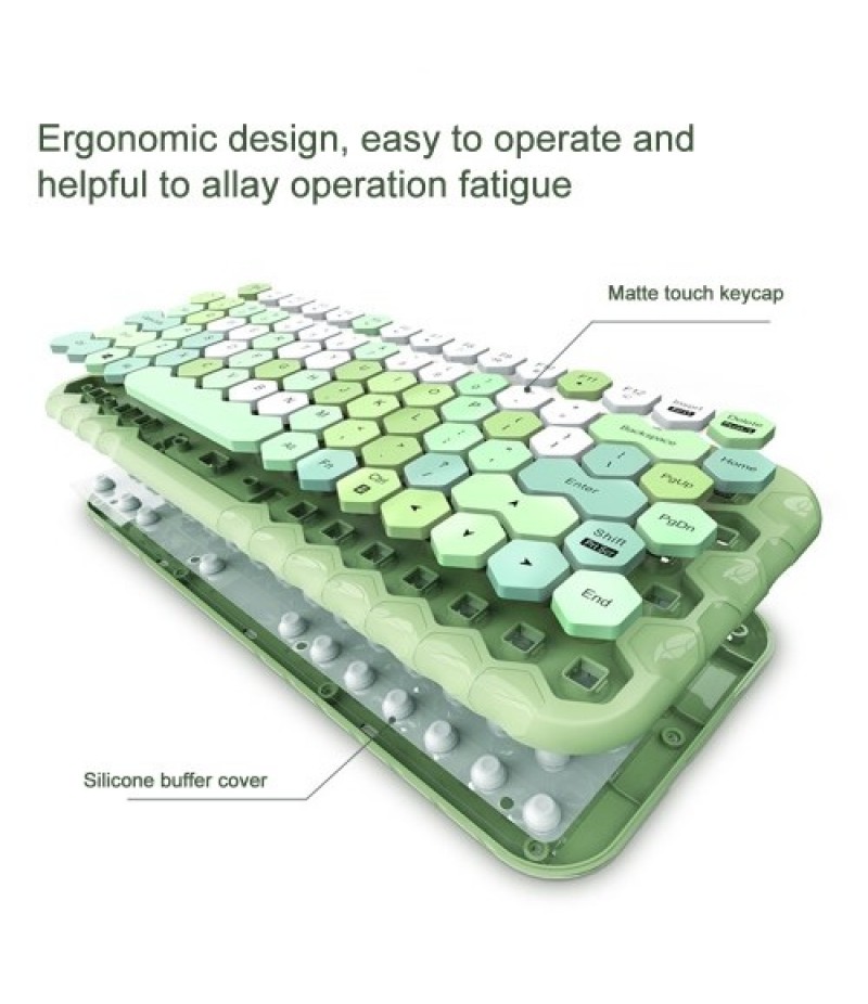 Cordless Mechanical Keyboard Mouse Round Cap Keyboard Office Desktop Keyboard and Mouse Set