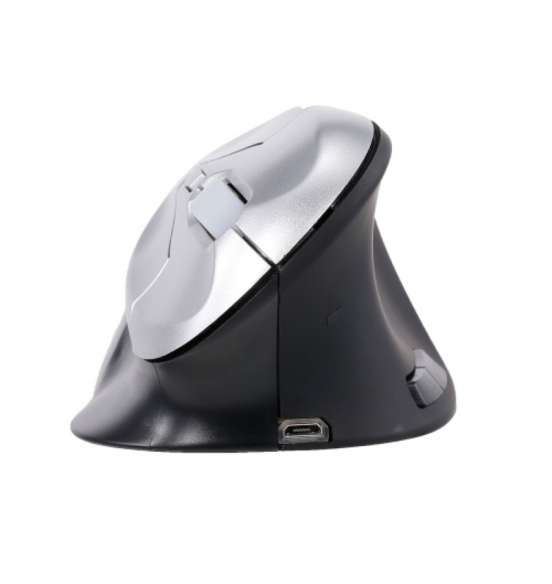 6D Wireless Optical Mouse Vertical Mouse 2.4GHz Gaming Mouse 6 Keys Ergonomic Design Mouse for PC Laptop Black+Silver