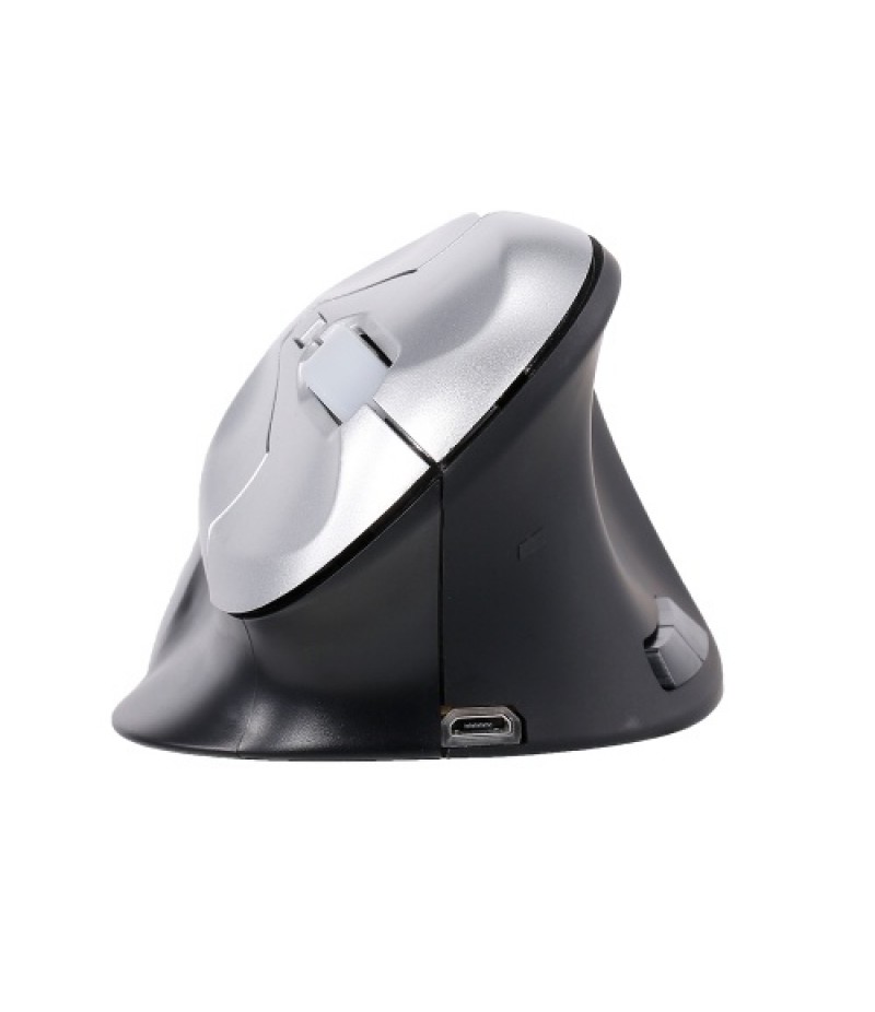 6D Wireless Optical Mouse Vertical Mouse 2.4GHz Gaming Mouse 6 Keys Ergonomic Design Mouse for PC Laptop Black+Silver
