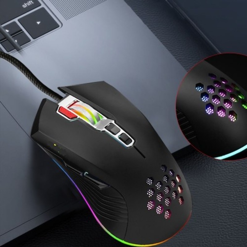 Mouse with USB Chargeing Port Design Ergonomic Optiacal RGB Illuminated Mouse 4 Levels DPI with Scroll Wheel 2 Thumb Buttons for