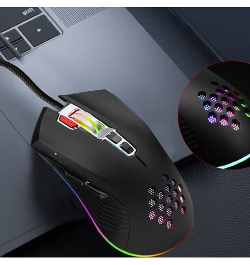 Mouse with USB Chargeing Port Design Ergonomic Optiacal RGB Illuminated Mouse 4 Levels DPI with Scroll Wheel 2 Thumb Buttons for