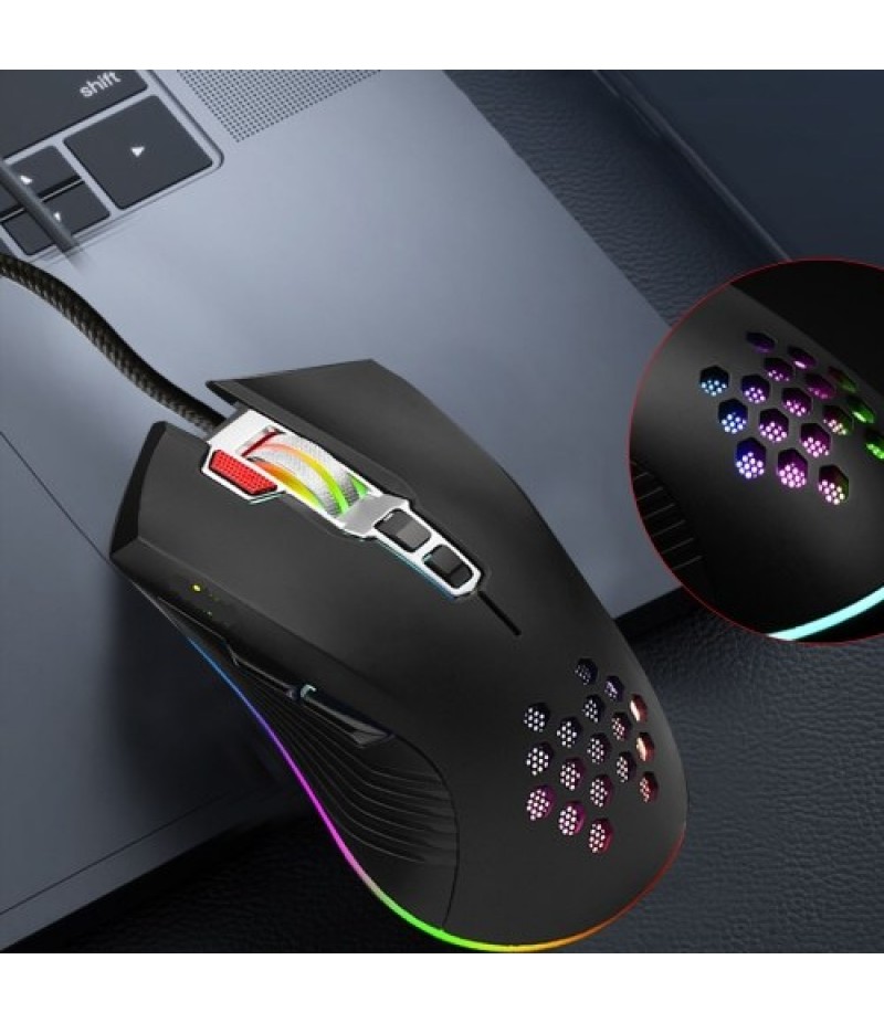 Mouse with USB Chargeing Port Design Ergonomic Optiacal RGB Illuminated Mouse 4 Levels DPI with Scroll Wheel 2 Thumb Buttons for