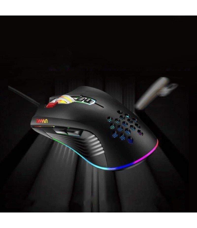 Mouse with USB Chargeing Port Design Ergonomic Optiacal RGB Illuminated Mouse 4 Levels DPI with Scroll Wheel 2 Thumb Buttons for