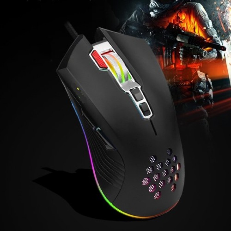 Mouse with USB Chargeing Port Design Ergonomic Optiacal RGB Illuminated Mouse 4 Levels DPI with Scroll Wheel 2 Thumb Buttons for