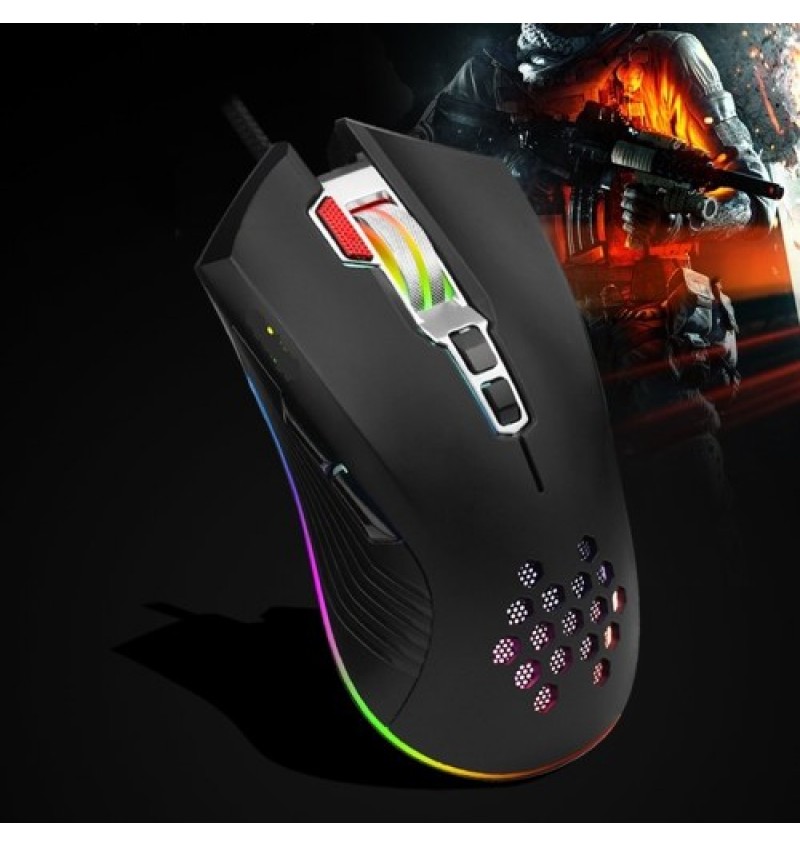 Mouse with USB Chargeing Port Design Ergonomic Optiacal RGB Illuminated Mouse 4 Levels DPI with Scroll Wheel 2 Thumb Buttons for