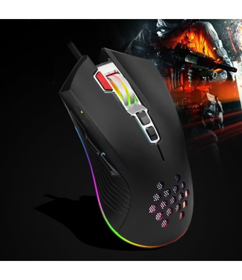 Mouse with USB Chargeing Port Design Ergonomic Optiacal RGB Illuminated Mouse 4 Levels DPI with Scroll Wheel 2 Thumb Buttons for